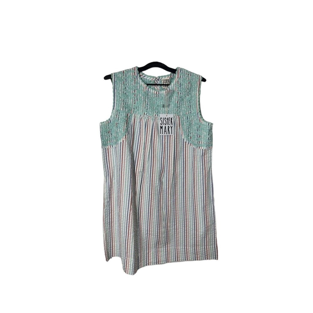 Sister Mary dress Candy stripe‎ floral embroidered Madelina Medium NWT boho